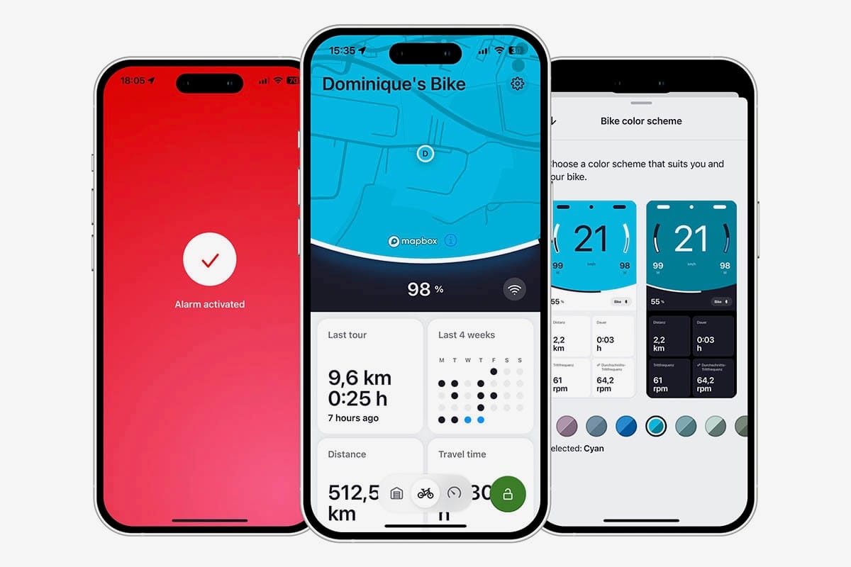 RX Connect 3.0 : Riese & Müller révolutionne l'expérience connectée du vélo électrique - Actualité 1 Application RX Connect 3.0 de Riese & Müller affichée sur smartphone avec fonctions GPS, sécurité et personnalisation