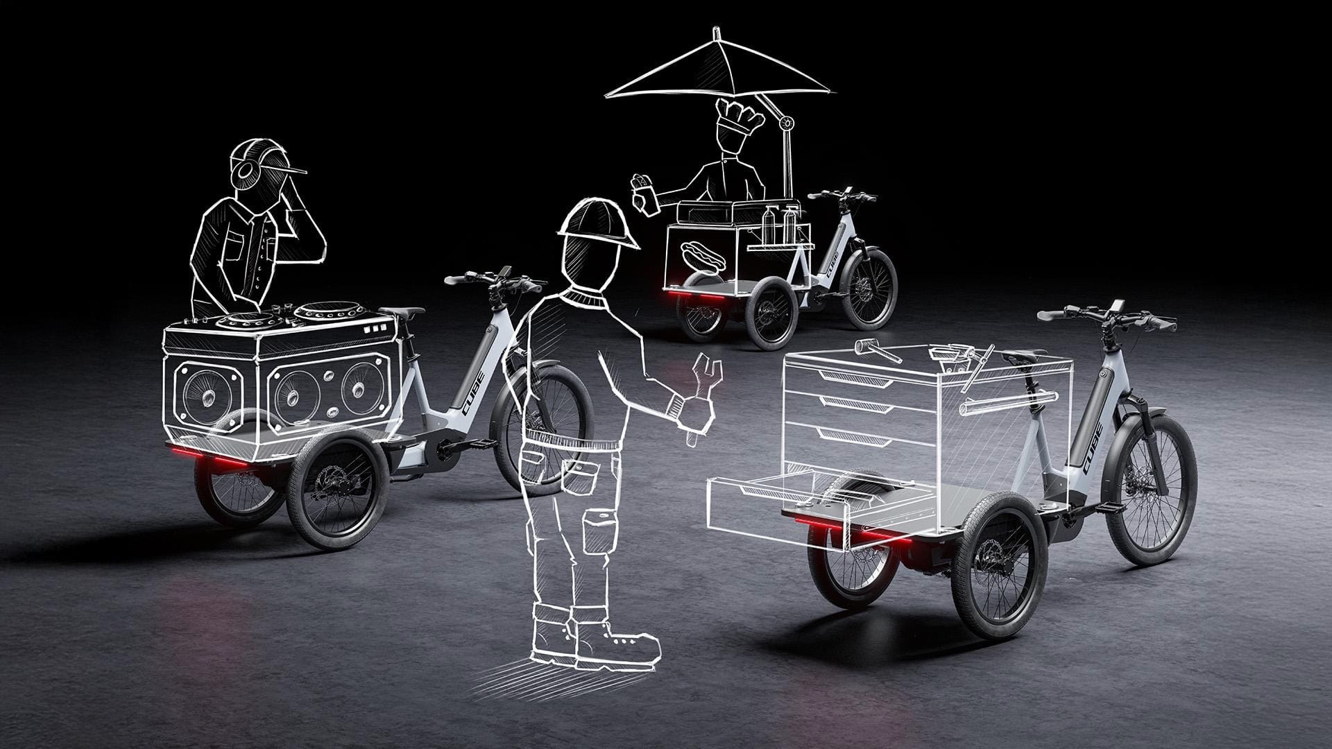 Cube Trike Hybrid avec plateforme arrière pour le transport urbain - en-velo-simone.fr