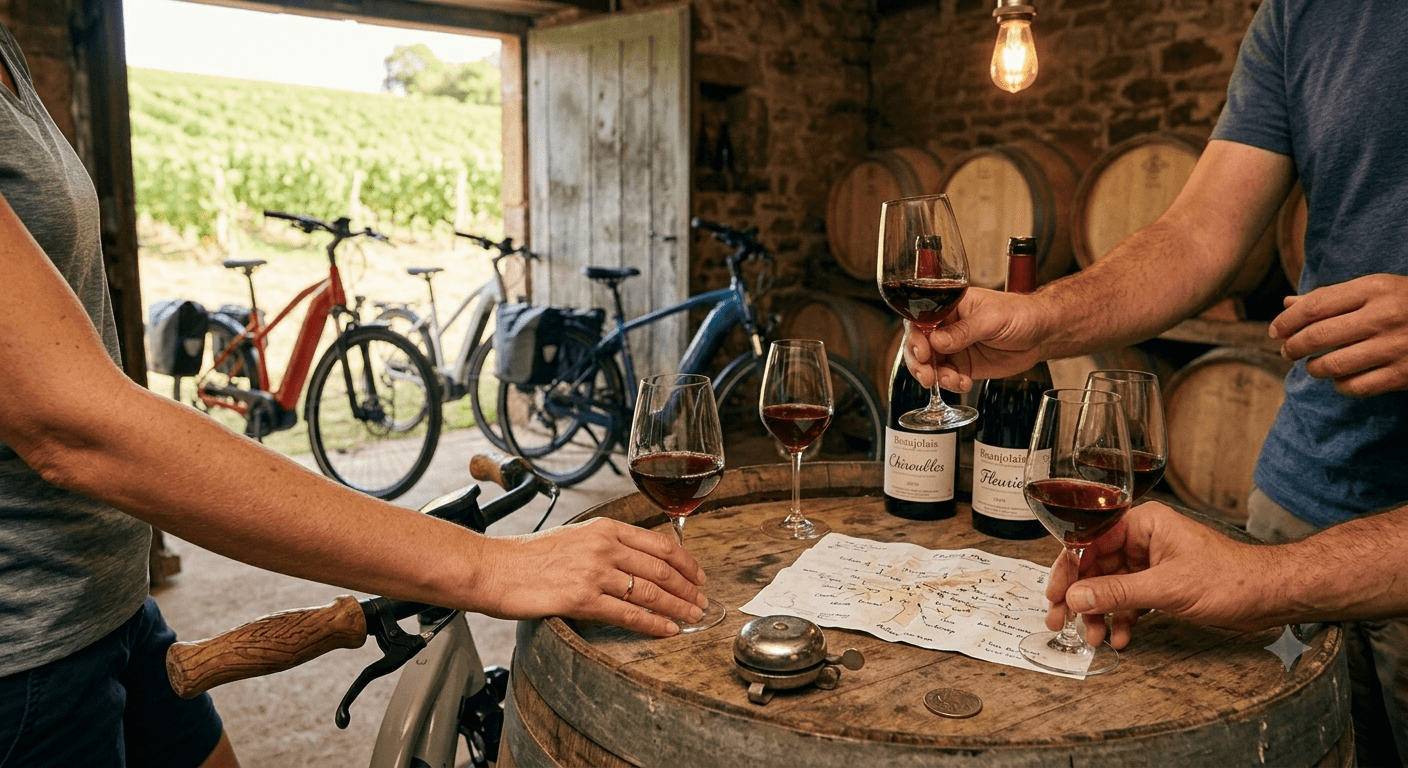 Découvrir le Beaujolais à vélo : Un voyage suspendu entre vignobles, villages dorés et vallons secrets - Cyclotourisme 2 Découvrir le Beaujolais à vélo Un voyage suspendu entre vignobles, villages dorés et vallons secrets - meilleur vélo électrique - en-velo-simone.fr